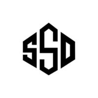 sso-Brief-Logo-Design mit Polygonform. sso Logo-Design in Polygon- und Würfelform. sso Sechseck-Vektor-Logo-Vorlage in weißen und schwarzen Farben. sso-monogramm, geschäfts- und immobilienlogo. vektor