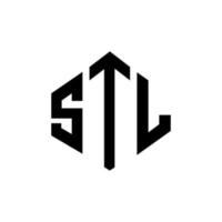 STL-Brief-Logo-Design mit Polygonform. stl-polygon- und würfelform-logo-design. STL-Sechseck-Vektor-Logo-Vorlage in weißen und schwarzen Farben. stl-monogramm, geschäfts- und immobilienlogo. vektor