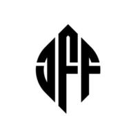 JFF-Kreisbuchstaben-Logo-Design mit Kreis- und Ellipsenform. jff Ellipsenbuchstaben mit typografischem Stil. Die drei Initialen bilden ein Kreislogo. JFF-Kreis-Emblem abstrakter Monogramm-Buchstaben-Markenvektor. vektor