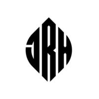 jrx-Kreisbuchstaben-Logo-Design mit Kreis- und Ellipsenform. Jrx-Ellipsenbuchstaben mit typografischem Stil. Die drei Initialen bilden ein Kreislogo. jrx Kreisemblem abstrakter Monogramm-Buchstabenmarkierungsvektor. vektor