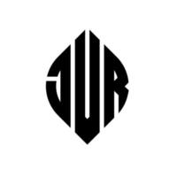 jvr-Kreisbuchstaben-Logo-Design mit Kreis- und Ellipsenform. jvr Ellipsenbuchstaben mit typografischem Stil. Die drei Initialen bilden ein Kreislogo. Jvr-Kreis-Emblem abstrakter Monogramm-Buchstaben-Markierungsvektor. vektor
