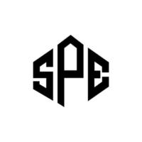 sp-Buchstaben-Logo-Design mit Polygonform. spe Polygon- und Würfelform-Logo-Design. spe Sechseck-Vektor-Logo-Vorlage in weißen und schwarzen Farben. spe-monogramm, geschäfts- und immobilienlogo. vektor