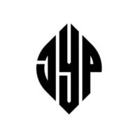 JYP-Kreisbuchstaben-Logo-Design mit Kreis- und Ellipsenform. JYP-Ellipsenbuchstaben mit typografischem Stil. Die drei Initialen bilden ein Kreislogo. JYP-Kreis-Emblem abstrakter Monogramm-Buchstaben-Markenvektor. vektor