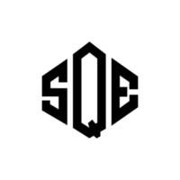 sqe-Buchstaben-Logo-Design mit Polygonform. quadratisches Polygon- und Würfelform-Logo-Design. sqe Sechseck-Vektor-Logo-Vorlage in weißen und schwarzen Farben. quadratisches Monogramm, Geschäfts- und Immobilienlogo. vektor