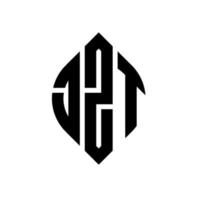 jzt-Kreisbuchstaben-Logo-Design mit Kreis- und Ellipsenform. jzt Ellipsenbuchstaben mit typografischem Stil. Die drei Initialen bilden ein Kreislogo. jzt-Kreis-Emblem abstrakter Monogramm-Buchstaben-Markenvektor. vektor