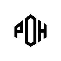 Poh-Brief-Logo-Design mit Polygonform. Poh Polygon- und Würfelform-Logo-Design. Poh Sechseck-Vektor-Logo-Vorlage in weißen und schwarzen Farben. poh monogramm, geschäfts- und immobilienlogo. vektor