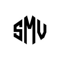 smv-Buchstaben-Logo-Design mit Polygonform. smv-Polygon- und Würfelform-Logo-Design. smv Sechseck-Vektor-Logo-Vorlage in weißen und schwarzen Farben. smv-monogramm, geschäfts- und immobilienlogo. vektor