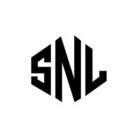 snl-Buchstaben-Logo-Design mit Polygonform. snl Logo-Design in Polygon- und Würfelform. snl Sechseck-Vektor-Logo-Vorlage in weißen und schwarzen Farben. snl-monogramm, geschäfts- und immobilienlogo. vektor