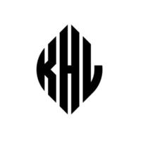 khl cirkel bokstavslogotyp design med cirkel och ellipsform. khl ellipsbokstäver med typografisk stil. de tre initialerna bildar en cirkellogotyp. khl cirkel emblem abstrakt monogram brev märke vektor. vektor