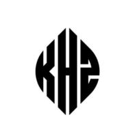 khz-Kreisbuchstaben-Logo-Design mit Kreis- und Ellipsenform. khz Ellipsenbuchstaben mit typografischem Stil. Die drei Initialen bilden ein Kreislogo. khz-Kreis-Emblem abstrakter Monogramm-Buchstaben-Markierungsvektor. vektor