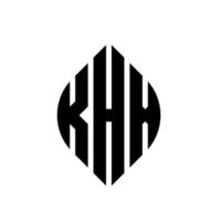 khx-Kreisbuchstaben-Logo-Design mit Kreis- und Ellipsenform. khx Ellipsenbuchstaben mit typografischem Stil. Die drei Initialen bilden ein Kreislogo. khx-Kreis-Emblem abstrakter Monogramm-Buchstaben-Markenvektor. vektor