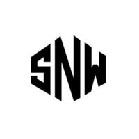 snw-Buchstaben-Logo-Design mit Polygonform. snw Polygon- und Würfelform-Logo-Design. snw Sechseck-Vektor-Logo-Vorlage in weißen und schwarzen Farben. snw monogramm, geschäfts- und immobilienlogo. vektor