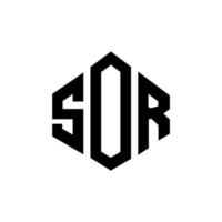 sor-Buchstaben-Logo-Design mit Polygonform. Sor Polygon- und Würfelform-Logo-Design. Sor Sechseck-Vektor-Logo-Vorlage in weißen und schwarzen Farben. Sor Monogramm, Geschäfts- und Immobilienlogo. vektor