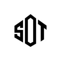 sot-Buchstaben-Logo-Design mit Polygonform. sot Polygon- und Würfelform-Logo-Design. sot Sechseck-Vektor-Logo-Vorlage in weißen und schwarzen Farben. sot-monogramm, geschäfts- und immobilienlogo. vektor