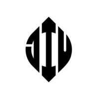 JIV-Kreisbuchstaben-Logo-Design mit Kreis- und Ellipsenform. jiv ellipsenbuchstaben mit typografischem stil. Die drei Initialen bilden ein Kreislogo. JIV-Kreis-Emblem abstrakter Monogramm-Buchstaben-Markierungsvektor. vektor