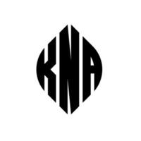 kna-Kreis-Buchstaben-Logo-Design mit Kreis- und Ellipsenform. kna ellipsenbuchstaben mit typografischem stil. Die drei Initialen bilden ein Kreislogo. kna-Kreis-Emblem abstrakter Monogramm-Buchstaben-Markierungsvektor. vektor