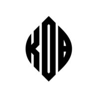 kob cirkel bokstavslogotyp design med cirkel och ellipsform. kob ellips bokstäver med typografisk stil. de tre initialerna bildar en cirkellogotyp. kob cirkel emblem abstrakt monogram brev märke vektor. vektor