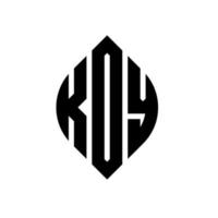 Koy-Kreis-Buchstaben-Logo-Design mit Kreis- und Ellipsenform. koy ellipsenbuchstaben mit typografischem stil. Die drei Initialen bilden ein Kreislogo. Koy-Kreis-Emblem abstrakter Monogramm-Buchstaben-Markierungsvektor. vektor
