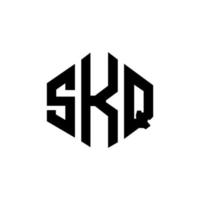 skq-Buchstaben-Logo-Design mit Polygonform. skq Polygon- und Würfelform-Logo-Design. skq Sechseck-Vektor-Logo-Vorlage in weißen und schwarzen Farben. skq-monogramm, geschäfts- und immobilienlogo. vektor