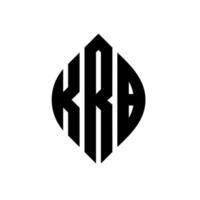 krb-Kreisbuchstaben-Logo-Design mit Kreis- und Ellipsenform. krb Ellipsenbuchstaben mit typografischem Stil. Die drei Initialen bilden ein Kreislogo. krb-Kreis-Emblem abstrakter Monogramm-Buchstaben-Markierungsvektor. vektor