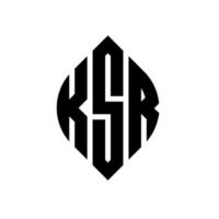 ksr cirkelbokstavslogotypdesign med cirkel- och ellipsform. ksr ellipsbokstäver med typografisk stil. de tre initialerna bildar en cirkellogotyp. ksr cirkel emblem abstrakt monogram bokstav märke vektor. vektor