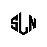 sln brev logotyp design med polygon form. sln polygon och kub form logotyp design. sln hexagon vektor logotyp mall vita och svarta färger. sln monogram, affärs- och fastighetslogotyp.