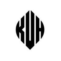 kvh-Kreisbuchstaben-Logo-Design mit Kreis- und Ellipsenform. kvh Ellipsenbuchstaben mit typografischem Stil. Die drei Initialen bilden ein Kreislogo. Kvh-Kreis-Emblem abstrakter Monogramm-Buchstaben-Markierungsvektor. vektor