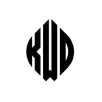 kwo-Kreis-Buchstaben-Logo-Design mit Kreis- und Ellipsenform. kwo ellipsenbuchstaben mit typografischem stil. Die drei Initialen bilden ein Kreislogo. Kwo-Kreis-Emblem abstrakter Monogramm-Buchstaben-Markierungsvektor. vektor