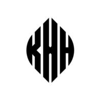 kxh-Kreisbuchstaben-Logo-Design mit Kreis- und Ellipsenform. kxh Ellipsenbuchstaben mit typografischem Stil. Die drei Initialen bilden ein Kreislogo. kxh Kreisemblem abstrakter Monogramm-Buchstabenmarkierungsvektor. vektor