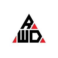 rwd triangel bokstavslogotypdesign med triangelform. rwd triangel logotyp design monogram. rwd triangel vektor logotyp mall med röd färg. rwd triangulär logotyp enkel, elegant och lyxig logotyp.