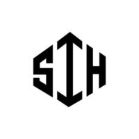 sih-brief-logo-design mit polygonform. sih-polygon- und würfelform-logo-design. sih Hexagon-Vektor-Logo-Vorlage in weißen und schwarzen Farben. sih-monogramm, geschäfts- und immobilienlogo. vektor