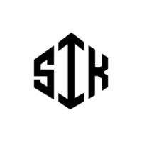 Sik-Brief-Logo-Design mit Polygonform. sik-polygon- und würfelform-logo-design. sik Hexagon-Vektor-Logo-Vorlage in weißen und schwarzen Farben. sik-monogramm, geschäfts- und immobilienlogo. vektor