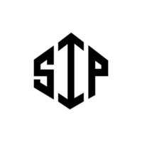sip-Brief-Logo-Design mit Polygonform. sip polygon und würfelform logo design. sip Sechseck-Vektor-Logo-Vorlage in weißen und schwarzen Farben. SIP-Monogramm, Geschäfts- und Immobilienlogo. vektor