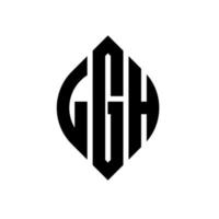 Lgh-Kreis-Buchstaben-Logo-Design mit Kreis- und Ellipsenform. lgh ellipsenbuchstaben mit typografischem stil. Die drei Initialen bilden ein Kreislogo. Lgh-Kreis-Emblem abstrakter Monogramm-Buchstaben-Markierungsvektor. vektor