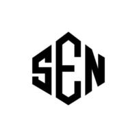 sen-Buchstaben-Logo-Design mit Polygonform. Sen Polygon- und Würfelform-Logo-Design. sen Sechseck-Vektor-Logo-Vorlage in weißen und schwarzen Farben. sen-monogramm, geschäfts- und immobilienlogo. vektor