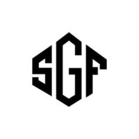 sgf brev logotyp design med polygon form. sgf polygon och kubform logotypdesign. sgf hexagon vektor logotyp mall vita och svarta färger. sgf-monogram, logotyp för företag och fastigheter.