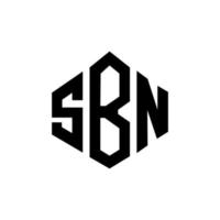 sbn brev logotyp design med polygon form. sbn polygon och kubform logotypdesign. sbn hexagon vektor logotyp mall vita och svarta färger. sbn monogram, affärs- och fastighetslogotyp.
