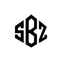 sbz-Buchstaben-Logo-Design mit Polygonform. sbz Logo-Design in Polygon- und Würfelform. sbz Sechseck-Vektor-Logo-Vorlage in weißen und schwarzen Farben. sbz-monogramm, geschäfts- und immobilienlogo. vektor