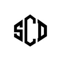 SCD-Brief-Logo-Design mit Polygonform. SCD-Polygon- und Würfelform-Logo-Design. scd Sechseck-Vektor-Logo-Vorlage in weißen und schwarzen Farben. scd-monogramm, geschäfts- und immobilienlogo. vektor