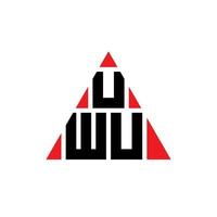 uwu-Dreieck-Buchstaben-Logo-Design mit Dreiecksform. uwu-Dreieck-Logo-Design-Monogramm. Uwu-Dreieck-Vektor-Logo-Vorlage mit roter Farbe. uwu dreieckiges Logo einfaches, elegantes und luxuriöses Logo. vektor