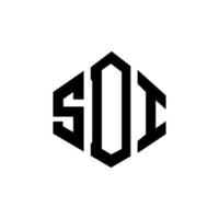 sdi-Buchstaben-Logo-Design mit Polygonform. sdi-polygon- und würfelform-logo-design. sdi Sechseck-Vektor-Logo-Vorlage in weißen und schwarzen Farben. sdi-monogramm, geschäfts- und immobilienlogo. vektor