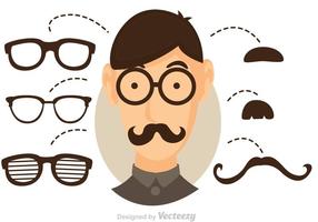 Vektor Cool Dude Med Glasögon Och Mustasch