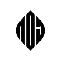 mdj-Kreisbuchstaben-Logo-Design mit Kreis- und Ellipsenform. Mdj-Ellipsenbuchstaben mit typografischem Stil. Die drei Initialen bilden ein Kreislogo. Mdj-Kreis-Emblem abstrakter Monogramm-Buchstaben-Markenvektor. vektor
