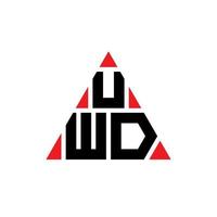 uwd-Dreieck-Buchstaben-Logo-Design mit Dreiecksform. uwd-Dreieck-Logo-Design-Monogramm. uwd-Dreieck-Vektor-Logo-Vorlage mit roter Farbe. uwd dreieckiges Logo einfaches, elegantes und luxuriöses Logo. vektor