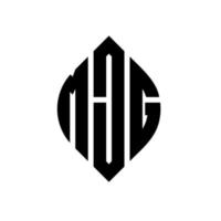 mjg-Kreisbuchstaben-Logo-Design mit Kreis- und Ellipsenform. mjg Ellipsenbuchstaben mit typografischem Stil. Die drei Initialen bilden ein Kreislogo. mjg Kreisemblem abstrakter Monogramm-Buchstabenmarkierungsvektor. vektor