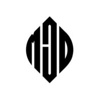 mjd-Kreisbuchstaben-Logo-Design mit Kreis- und Ellipsenform. mjd Ellipsenbuchstaben mit typografischem Stil. Die drei Initialen bilden ein Kreislogo. mjd Kreisemblem abstrakter Monogramm-Buchstabenmarkierungsvektor. vektor