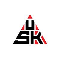 USK-Dreieck-Buchstaben-Logo-Design mit Dreiecksform. USK-Dreieck-Logo-Design-Monogramm. USK-Dreieck-Vektor-Logo-Vorlage mit roter Farbe. usk dreieckiges logo einfaches, elegantes und luxuriöses logo. vektor