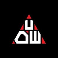uow triangel bokstavslogotyp design med triangelform. uow triangel logotyp design monogram. uow triangel vektor logotyp mall med röd färg. uow trekantig logotyp enkel, elegant och lyxig logotyp.