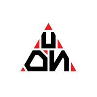 uon-Dreieck-Buchstaben-Logo-Design mit Dreiecksform. uon Dreieck-Logo-Design-Monogramm. Uon-Dreieck-Vektor-Logo-Vorlage mit roter Farbe. uon dreieckiges Logo einfaches, elegantes und luxuriöses Logo. vektor