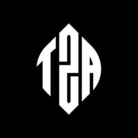 Tza-Kreis-Buchstaben-Logo-Design mit Kreis- und Ellipsenform. tza ellipsenbuchstaben mit typografischem stil. Die drei Initialen bilden ein Kreislogo. Tza-Kreis-Emblem abstrakter Monogramm-Buchstaben-Markierungsvektor. vektor